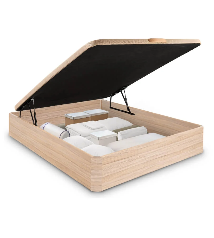 Canapé Madera 30 mm XXL — Abatible madera maciza, tapa 3D transpirable