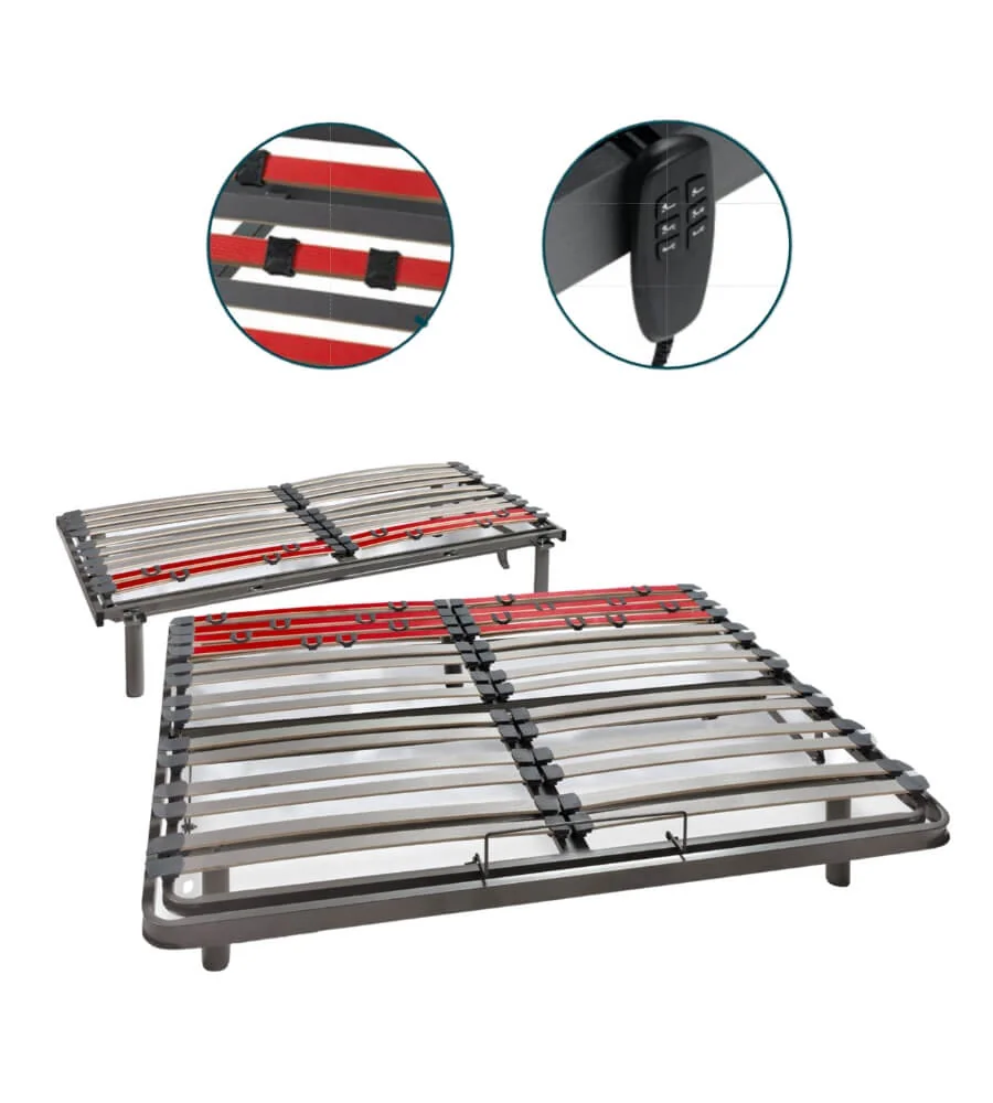 Somier Articulado Partido Horizontal — Detalle lamas y motor