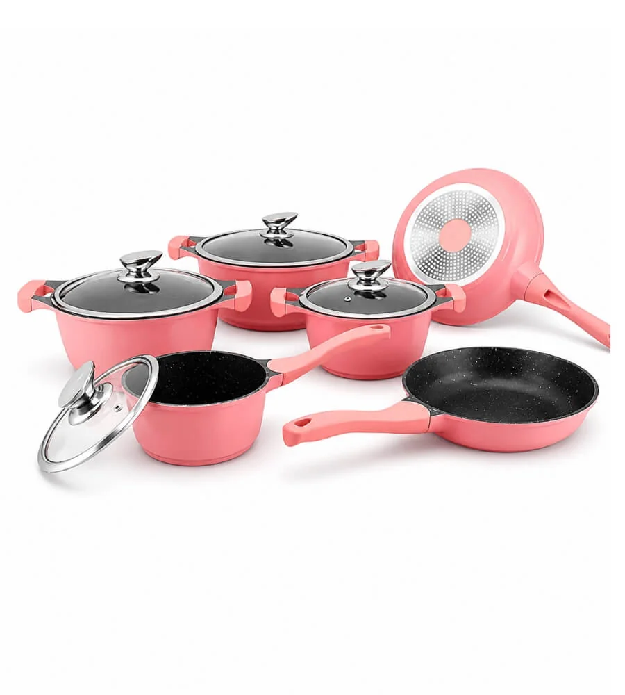 Batería de Cocina Rosa 10 Piezas