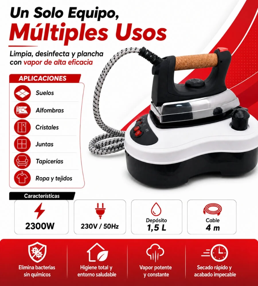 Centro de Planchado Premium — Planchado en seco y con vapor perilla reguladora tejidos