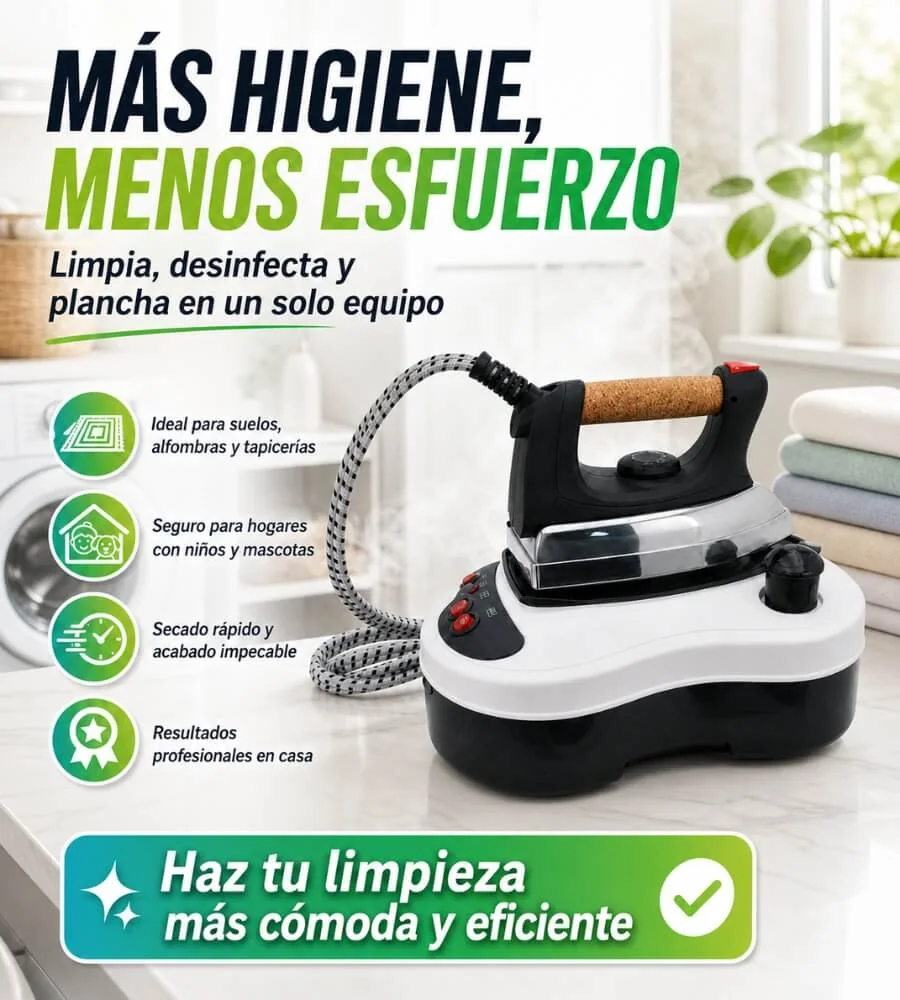 Centro de Planchado Premium — Sistema de control doble interruptor indicador luminoso caldera ergonómico