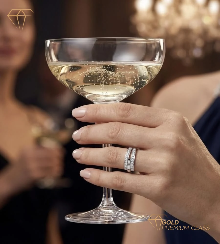 Anillo Bandas Brillantes Circonitas — look 1