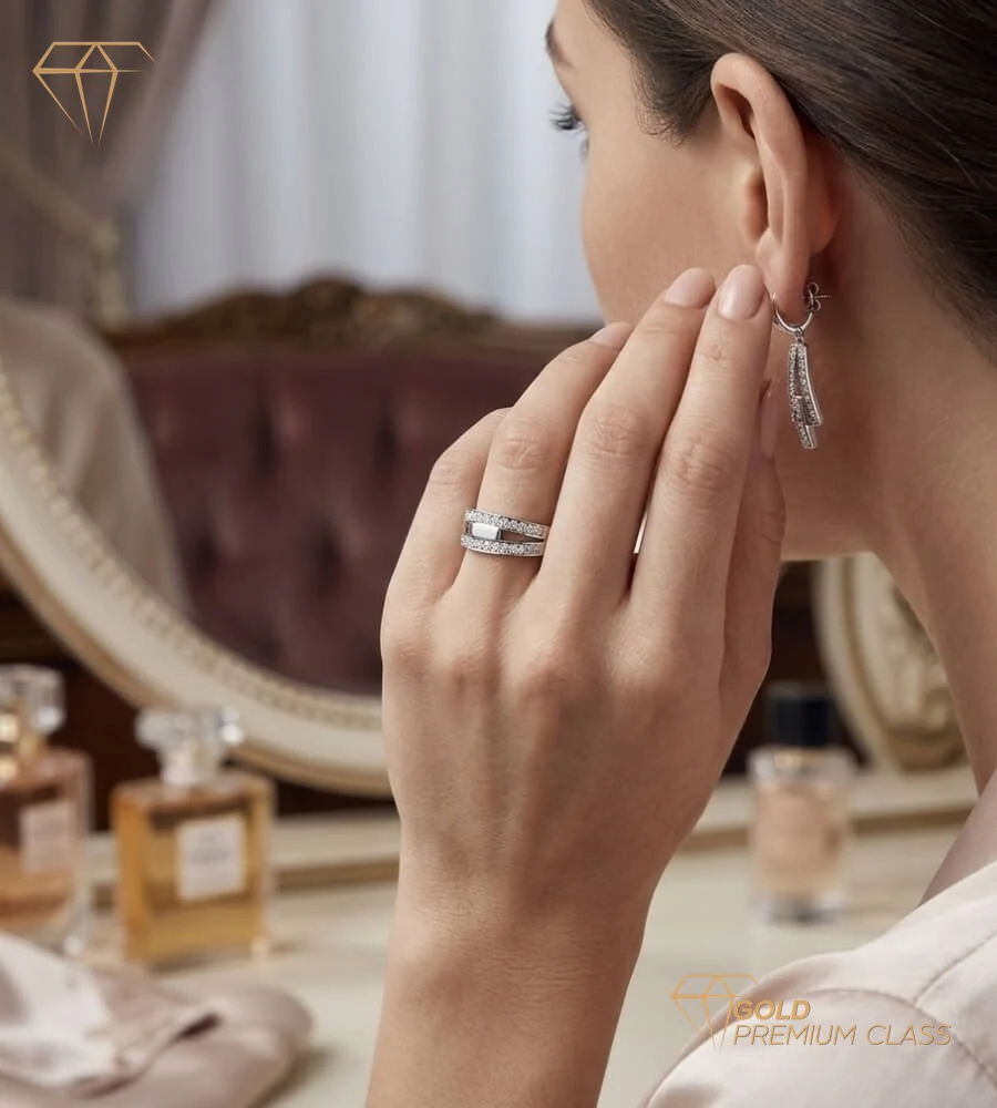 Anillo Bandas Brillantes Circonitas — look 3