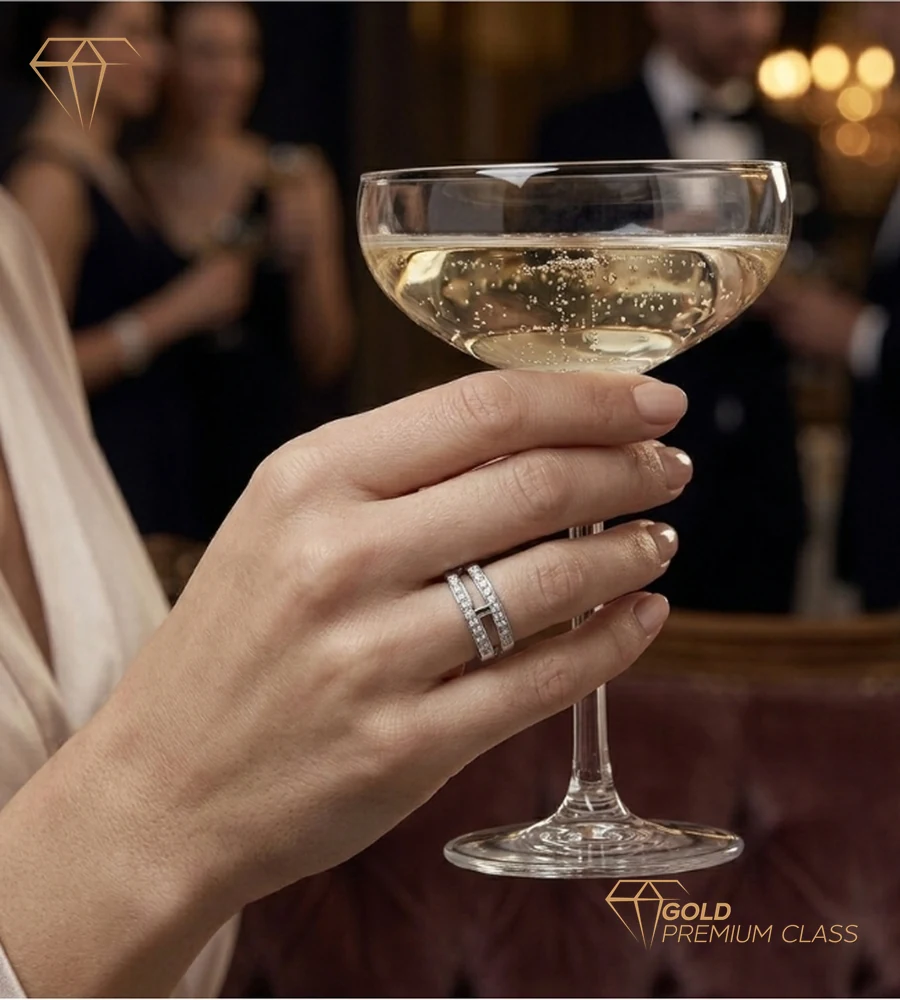 Anillo Bandas Brillantes Circonitas — look 4