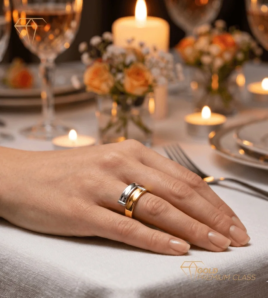 Anillo Bicolor Oro 9k — modelo 2