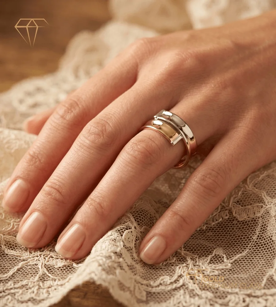 Anillo Bicolor Oro 9k — modelo 4