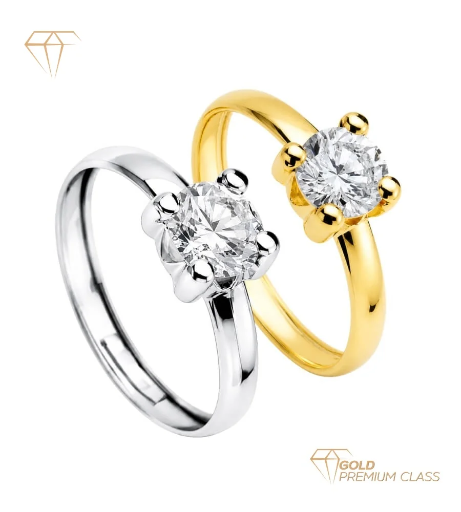 Anillo Brillo Eterno Oro 18k — Solitario Circonita Brillante 6mm