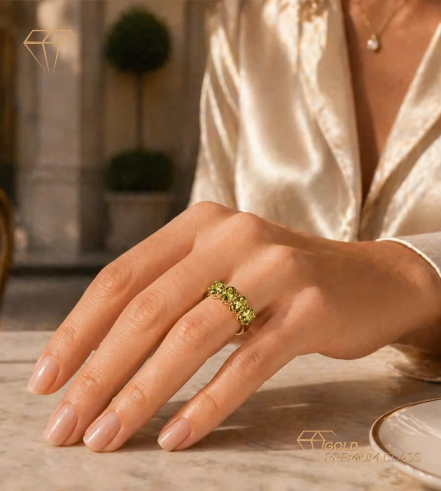 Anillo Elegance Olivina Natural — look 2