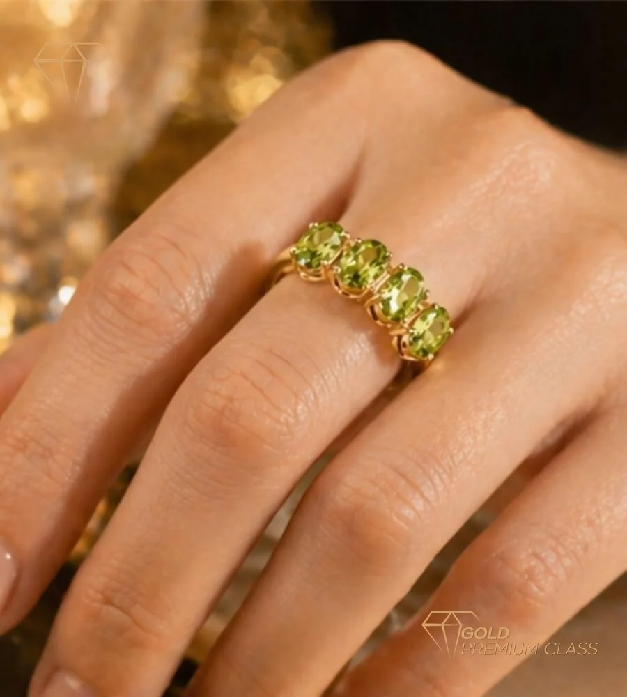 Anillo Elegance Olivina Natural — look 3