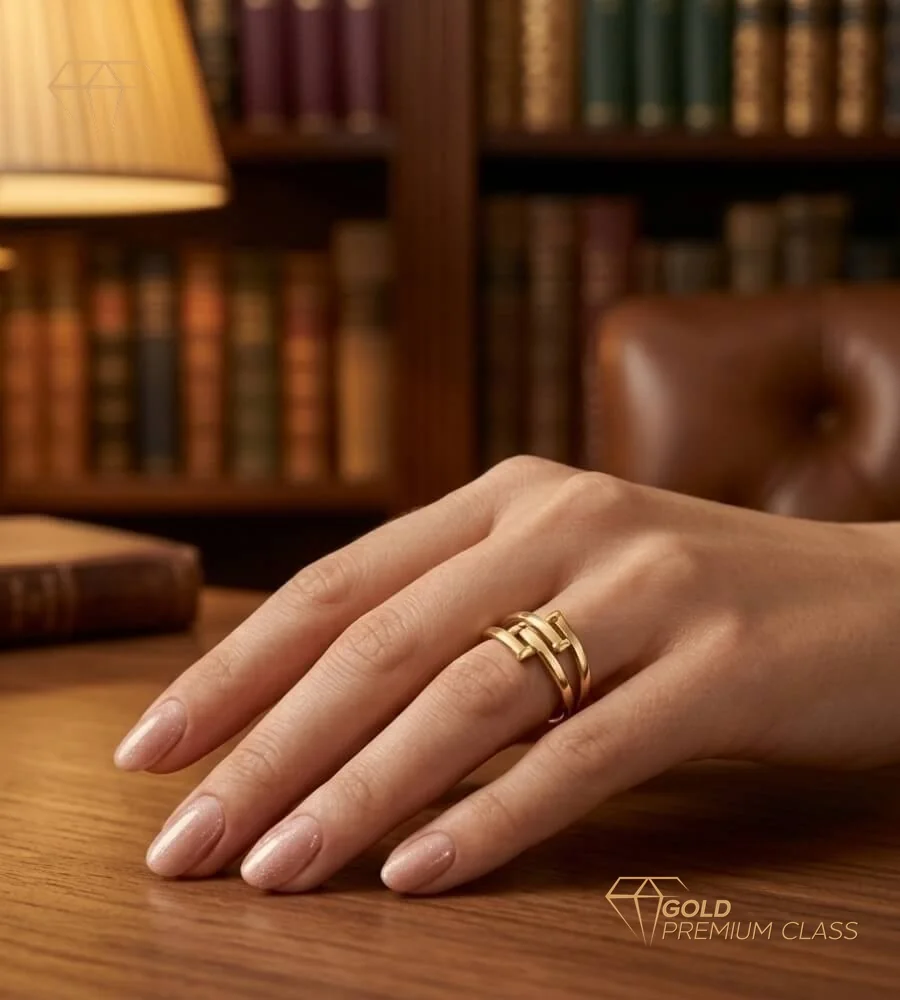 Anillo Glamur Oro Bicolor 9k — look 2