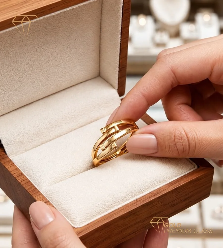 Anillo Glamur Oro Bicolor 9k — look 3