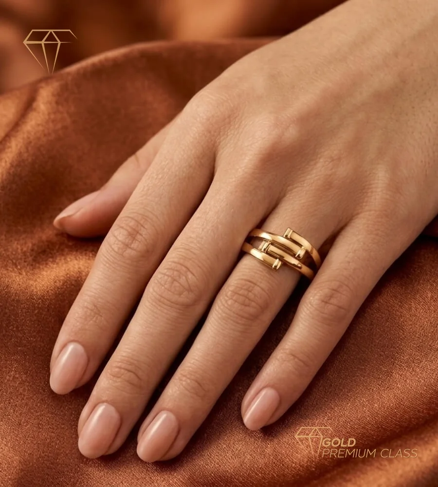 Anillo Glamur Oro Bicolor 9k — look 5