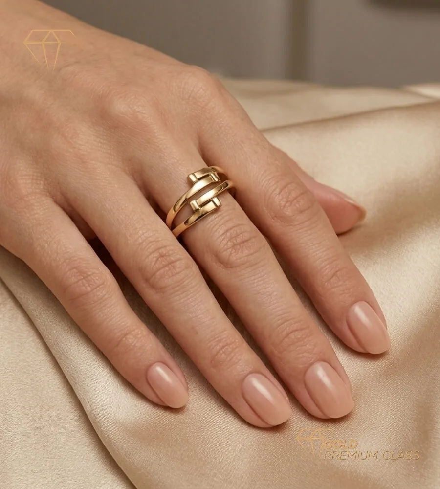 Anillo Glamur Oro Bicolor 9k — look 6