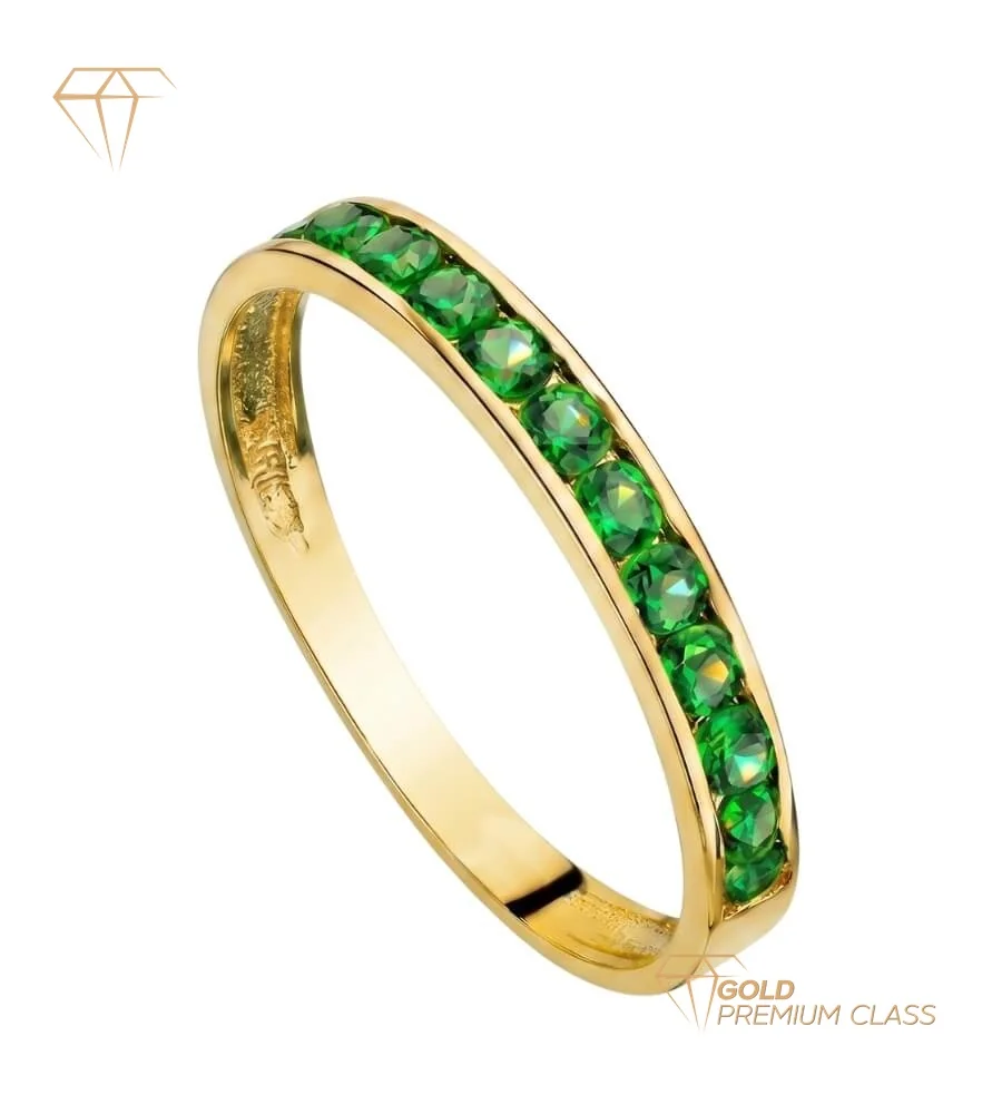 Anillo Infinity Oro Amarillo 18k — Circonitas Varios Colores 2,5mm