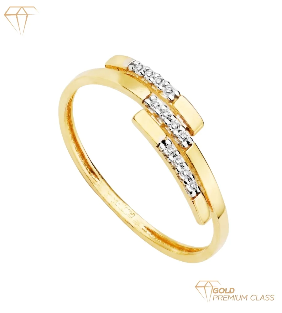 Anillo Las Vegas Oro Bicolor 18k — Tres Bandas Circonitas