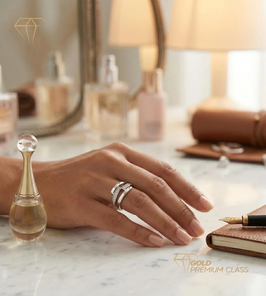 Anillo Mar Atlántico Oro Blanco 9k — look 1