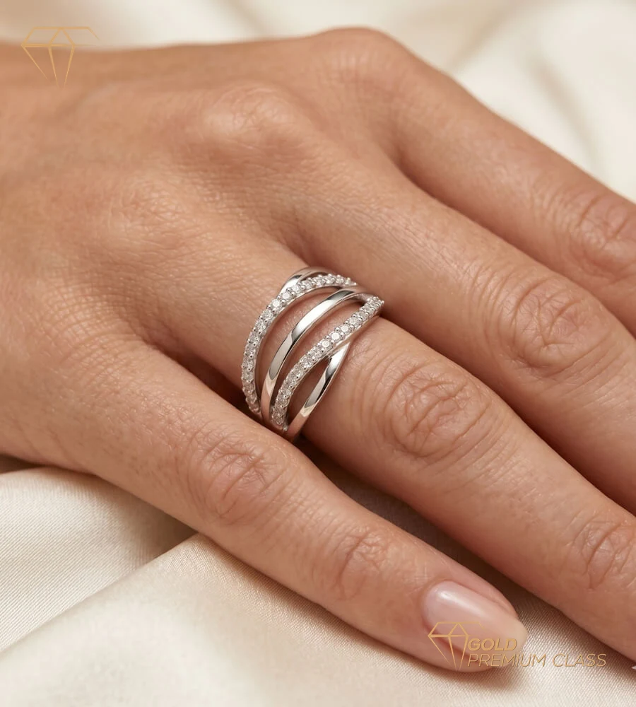 Anillo Mediterráneo Bandas Circonitas — look 1