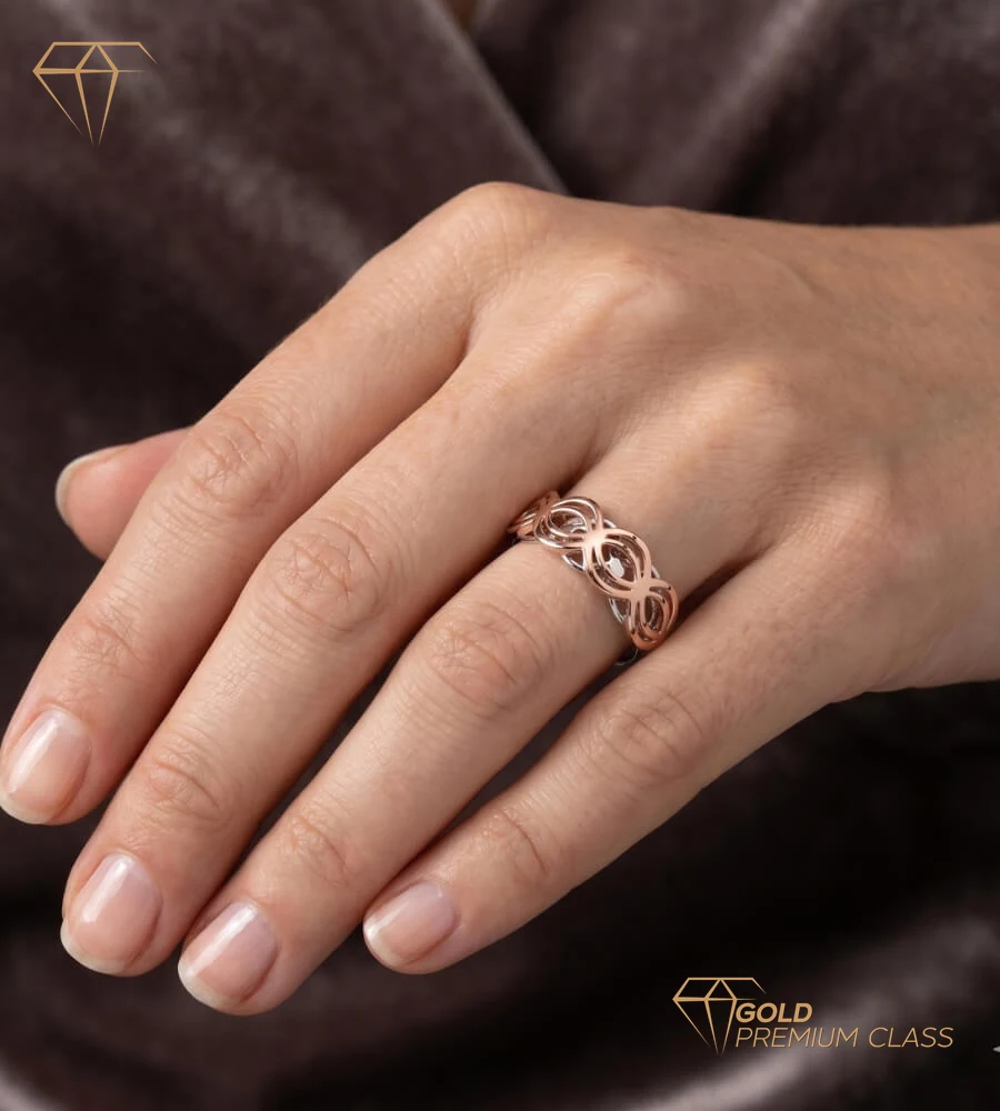 Anillo Pasión Rosa Motivos Calados — look 1