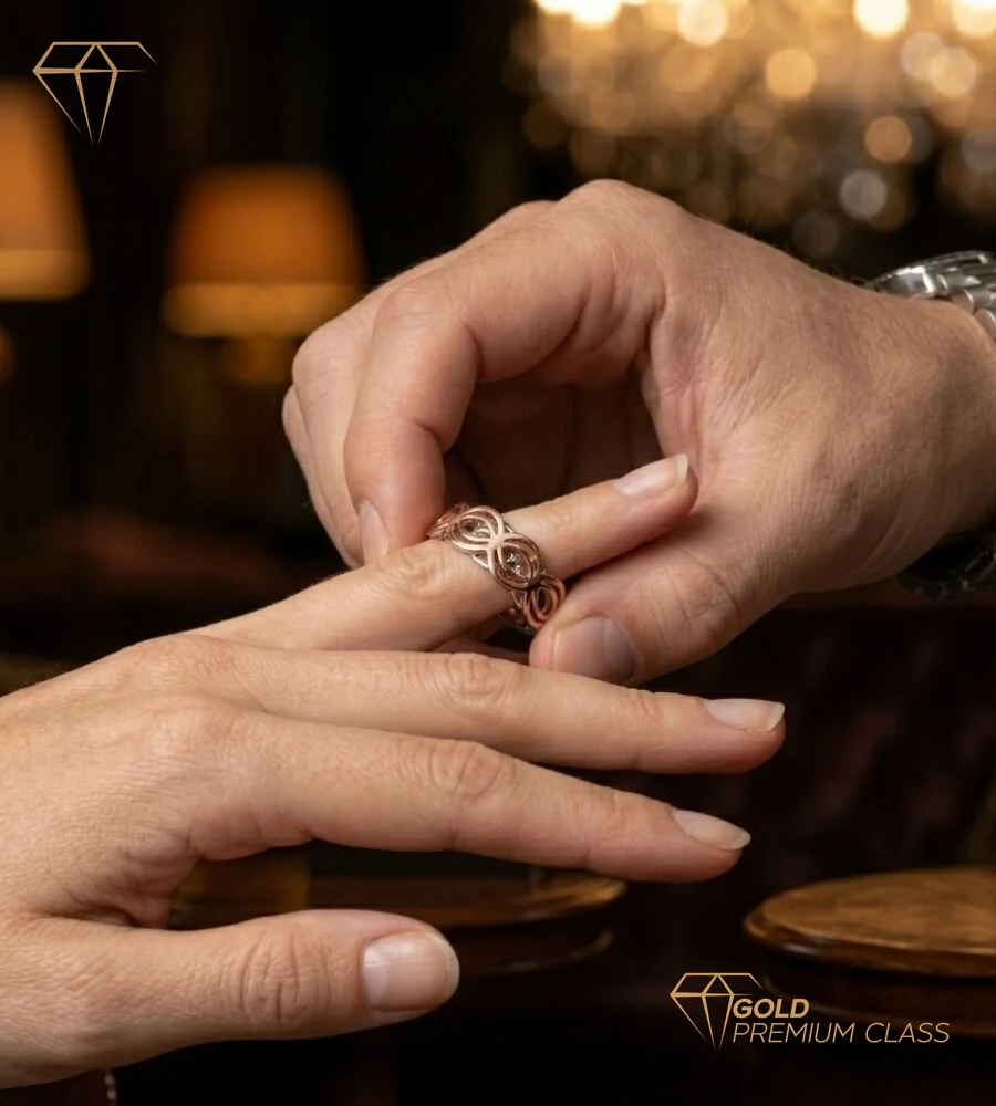 Anillo Pasión Rosa Motivos Calados — look 2