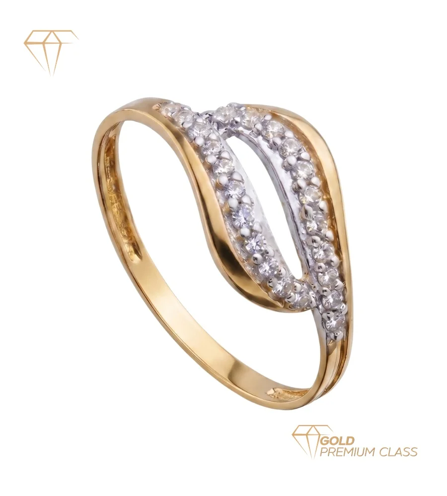 Anillo Tesoro Eterno Oro Bicolor 18k — Tres Bandas Circonitas 9mm