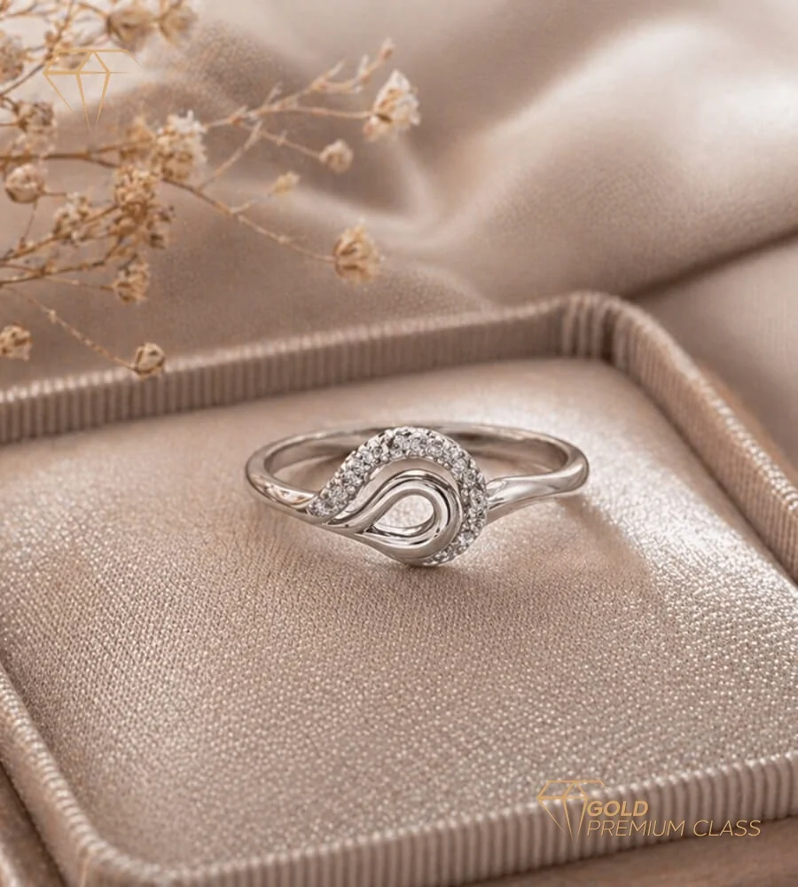 Anillo Universo Oro Blanco 9k — look 1