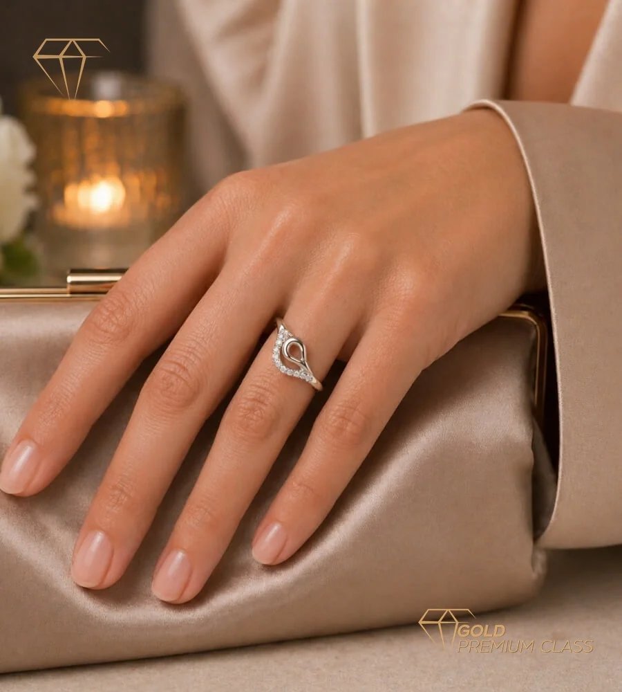 Anillo Universo Oro Blanco 9k — look 3
