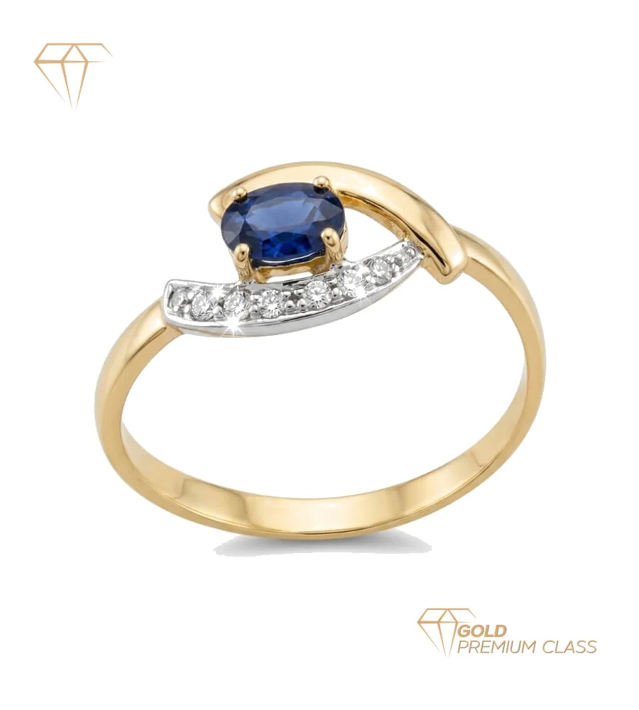 Anillo Zafiro Eterno Oro Bicolor 18k Piedra Oval Zafiro Rubí Esmeralda Circonitas