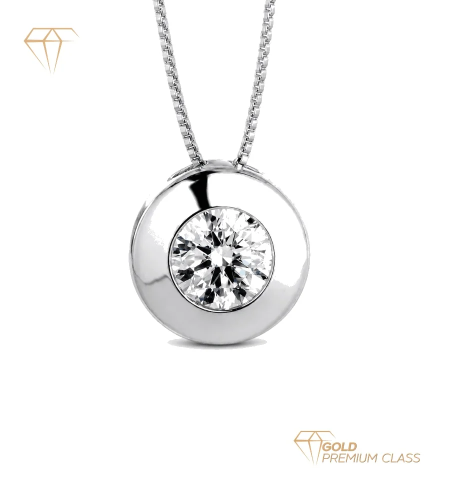 Gargantilla Chatón Circonita Oro Blanco 18k 6,5mm