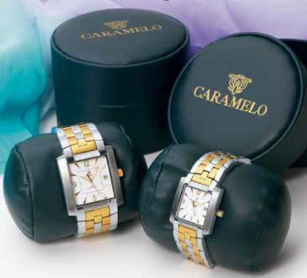 Relojes Caramelo — Pareja coordinada en acero 316 bicolor